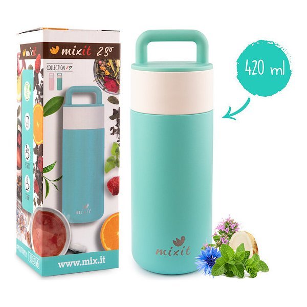 Mixit 2go Termoska s čajovým sítkem mintová 420 ml